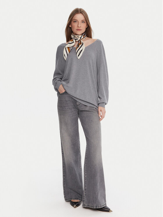 Kontatto Kontatto Sweter 3M0815C Szary Relaxed Fit