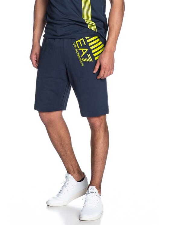 EA7 Emporio Armani EA7 Emporio Armani Bavlnené šortky 3GPS69 PJ05Z Tmavomodrá Regular Fit