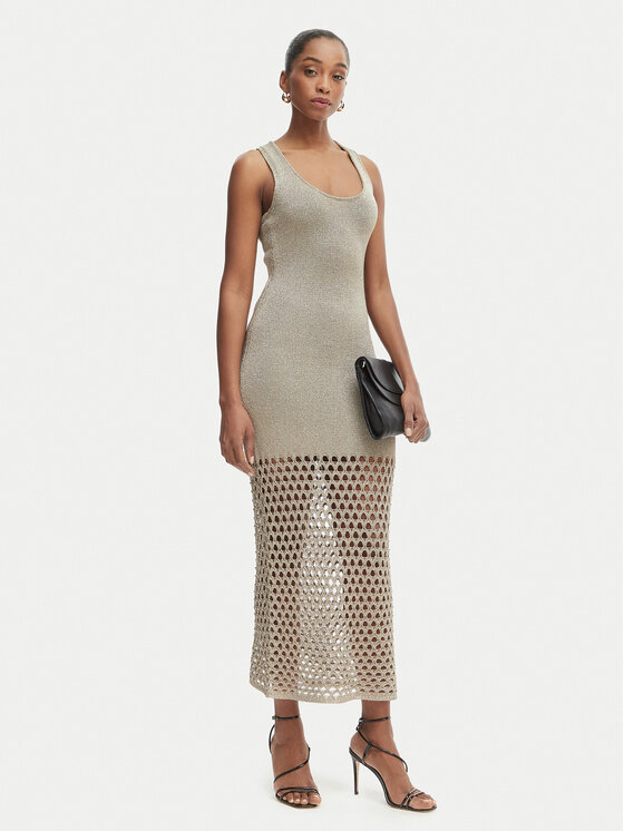 Simona Corsellini Simona Corsellini Sommerkleid P26CPABO0301 Hellbeige Slim Fit