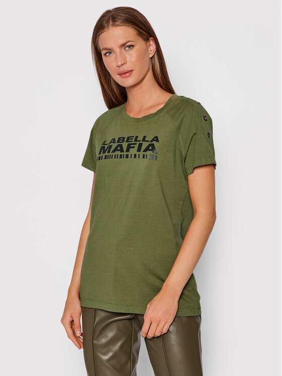 LaBellaMafia Marškinėliai 21691 Žalia Regular Fit