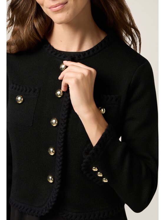 Oltre Oltre Cardigan M479J005235N033 Nero Boxy Fit