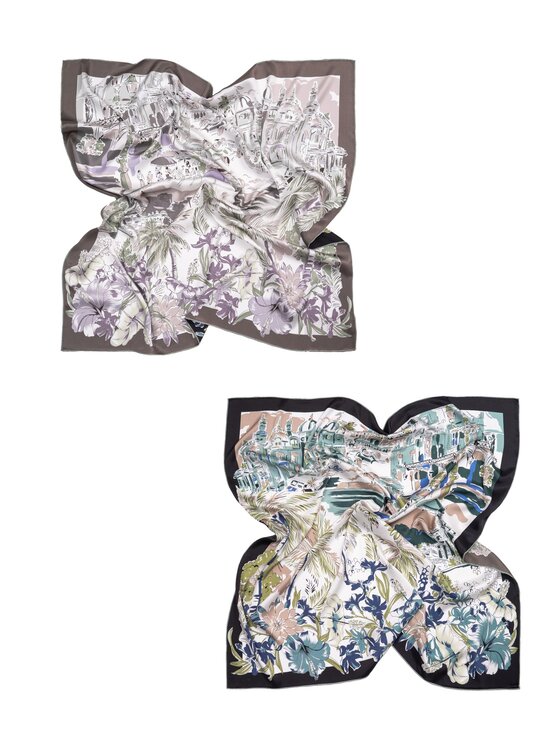 ALLORA BE UNIQUE ALLORA BE UNIQUE Foulard Dwustronna 100% jedwab Verde