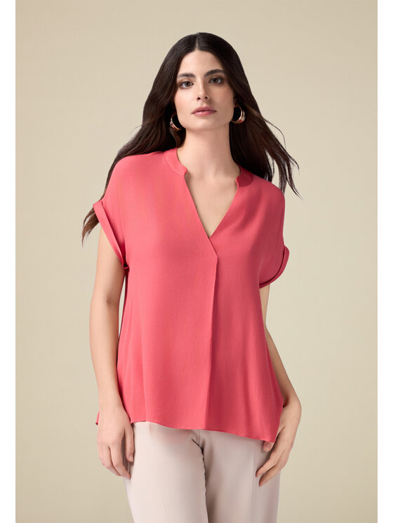 Oltre Oltre Bluzka 2449J000672N006 Czerwony Regular Fit
