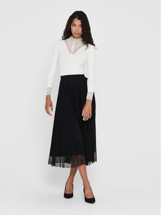 ONLY ONLY Midi sukně 15214303 Černá Regular Fit
