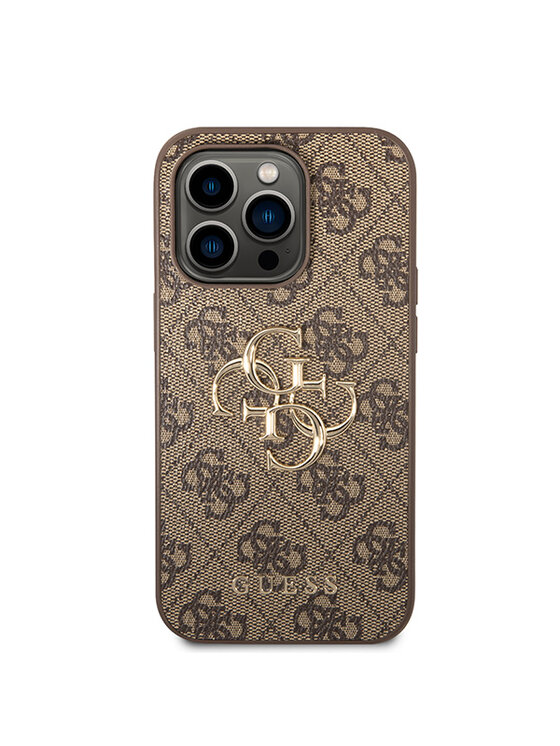 Guess Guess Etui na telefon iPhone 15 Pro Brązowy