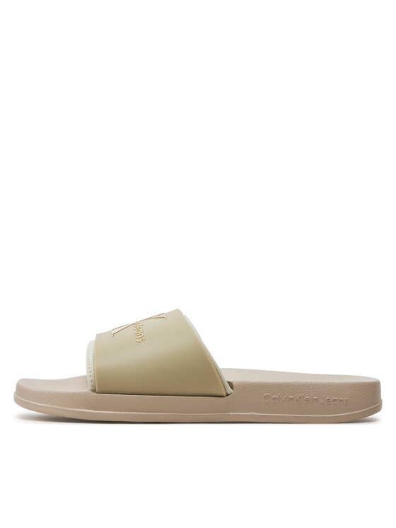 Calvin Klein Jeans Calvin Klein Jeans Παντόφλες Slide Monogram Tpu Ml Wn YW0YW00585 Μπεζ