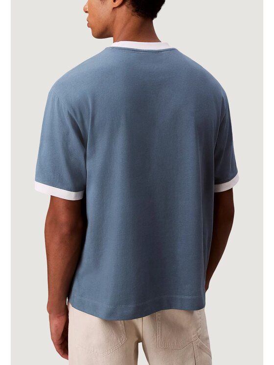 Calvin Klein Jeans Calvin Klein Jeans T-shirt SS RETRO LOGO RINGER Blu Casual Fit