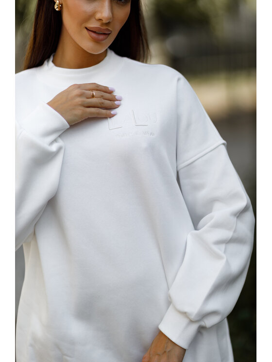 LilaLou LilaLou Bluza Lucky Biały Regular Fit