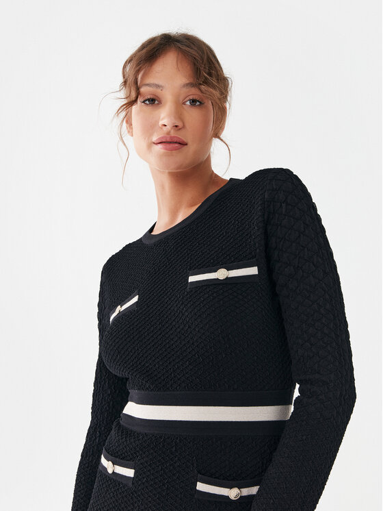 Liu Jo Sport Liu Jo Sport Kötött ruha TF3061 MS011 Fekete Slim Fit
