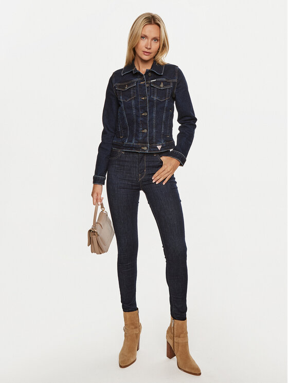 Guess Jeans Guess Jeans Džinsinė striukė W4YN55 D5CB1 Tamsiai mėlyna Regular Fit