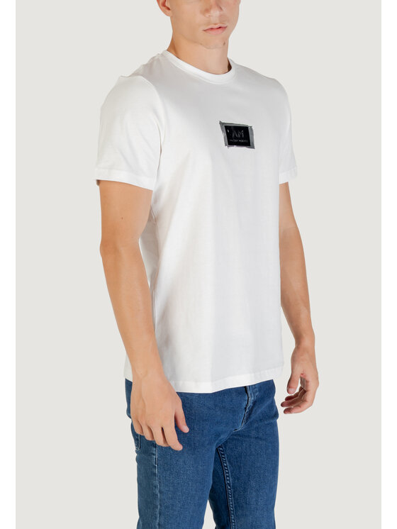 Antony Morato Antony Morato T-shirt STUTTGART REGULAR FIT WITH MATT PLASTIC AND FLOCK LOGO PRINT Bianco Regular Fit