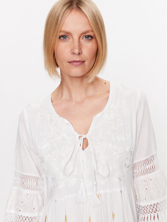 Iconique Iconique Плажна рокля IC23 026 Бял Regular Fit