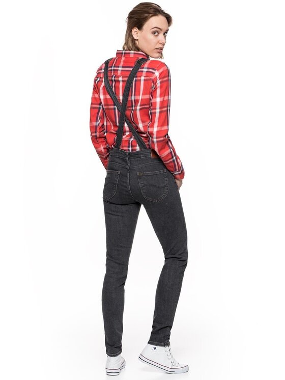 Lee Lee Salopette BIB Nero Skinny Fit