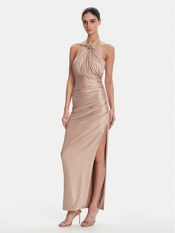 Fracomina Večerné šaty FQ25SD3002W798T4 Zlatá Slim Fit