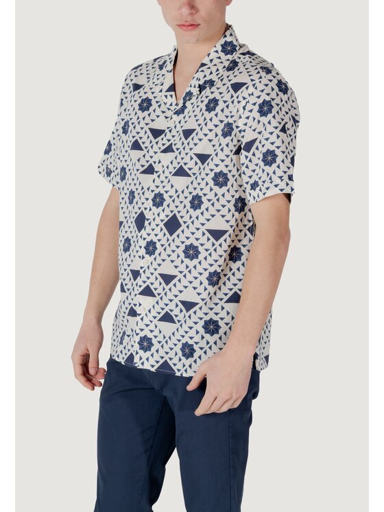 Antony Morato Antony Morato Camicia HONOLULU REGULAR STRAIGHT FIT WITH LOGOED METAL BADGE Blu Regular Fit