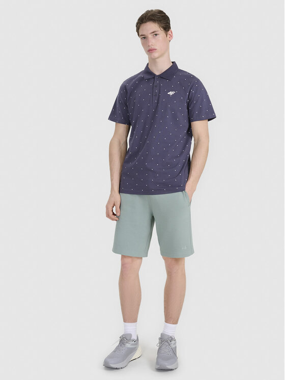 4F 4F Polo MIDSHOP TEXTILE Szary ciemny Regular Fit
