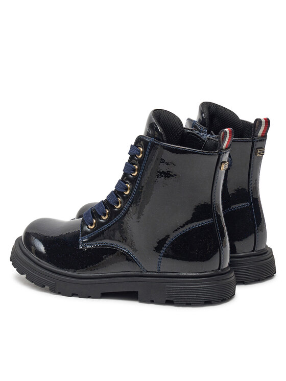 Tommy Hilfiger Tommy Hilfiger Kozaki Lace-Up Bootie T1A5-33564-1237 S Granatowy