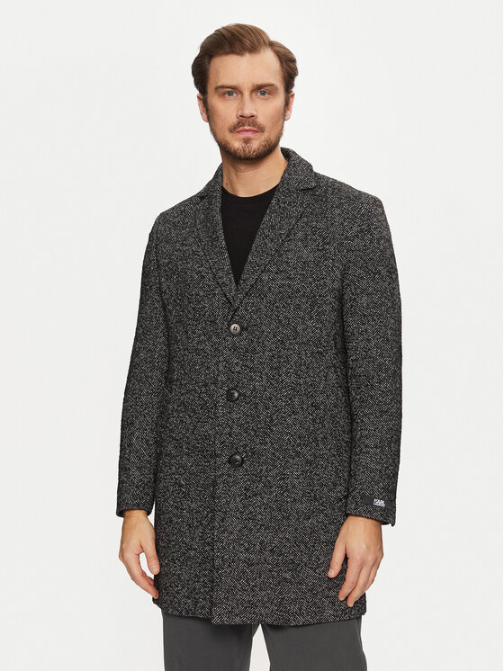 KARL LAGERFELD KARL LAGERFELD Płaszcz wełniany 455712 544727 Czarny Regular Fit