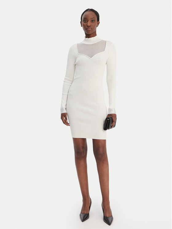 Guess Guess Trikotāžas kleita W6RK61 Z4842 Balts Regular Fit