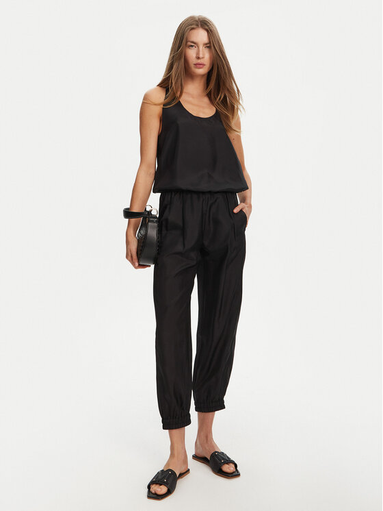 Marella Marella Hlače iz tkanine Abetaia 2513131095 Črna Relaxed Fit