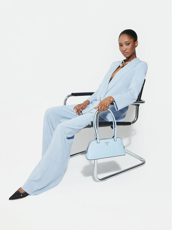 Marella Marella Pantaloni di tessuto Giunchi 2613131101 Celeste Straight Fit