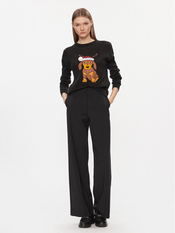 Brave Soul Brave Soul Pullover LKX-230XMASDOG Schwarz Regular Fit