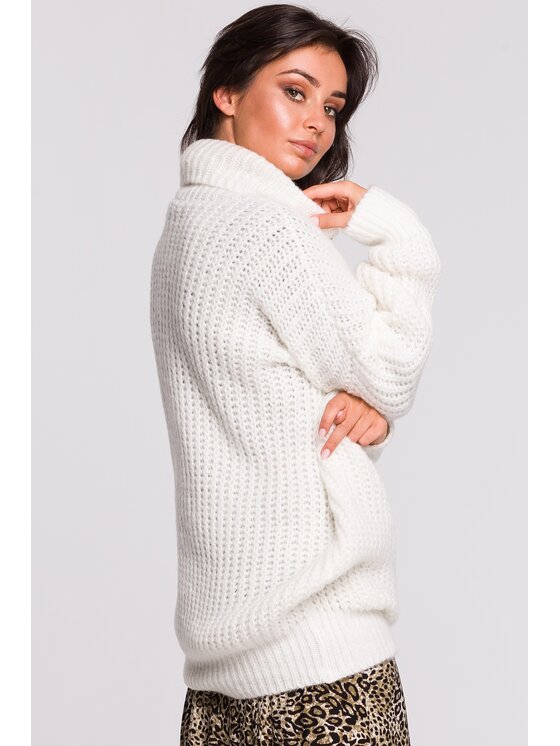 BeWear BeWear Sveter bk030 Biela Comfortable Fit