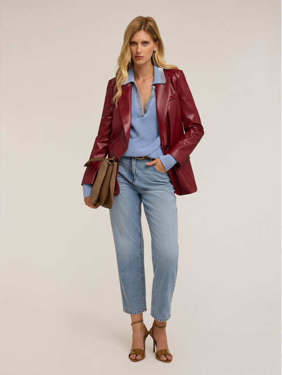 Motivi Motivi Giacca in similpelle Q735Q000958N026 Rosso Regular Fit