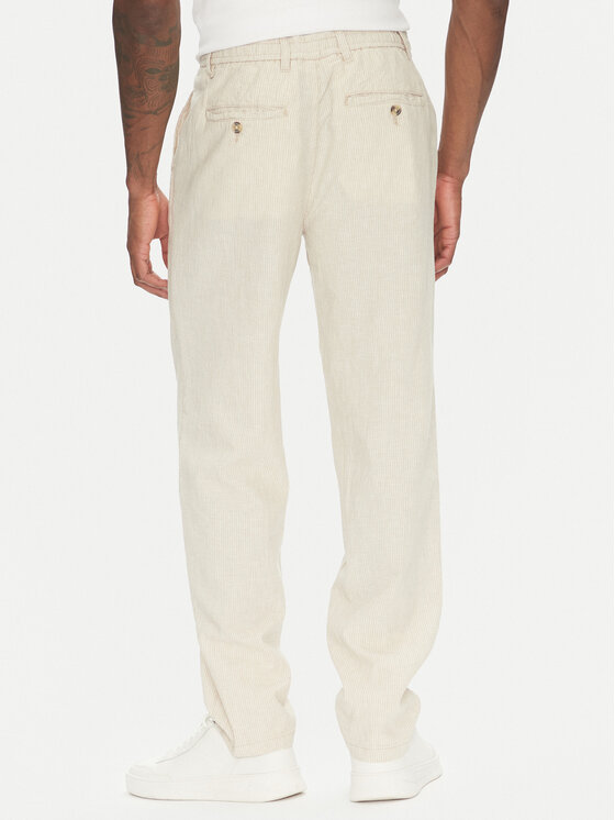 Lindbergh Lindbergh Pantaloni din material 30-003030 Bej Relaxed Fit