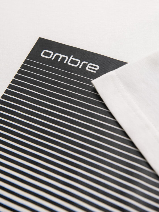 Ombre Ombre T-Shirt OM-TSPT-0246 Biały Regular Fit