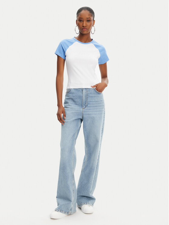 Juicy Couture Juicy Couture Tričko Contrast JCWCT125307 Biela Slim Fit