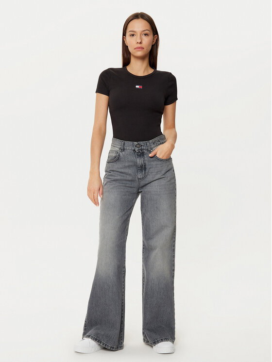 Tommy Jeans Tommy Jeans Tricou DW0DW20463 Negru Slim Fit