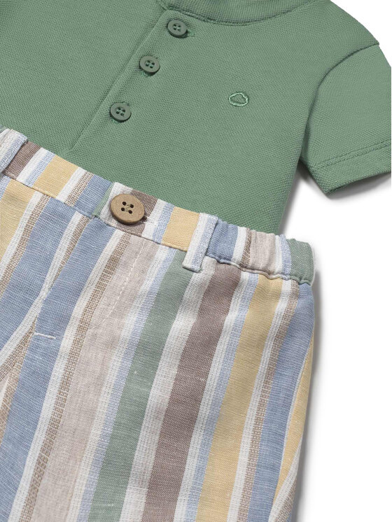 Mayoral Mayoral Set polo și pantaloni scurți 1217 Verde Regular Fit