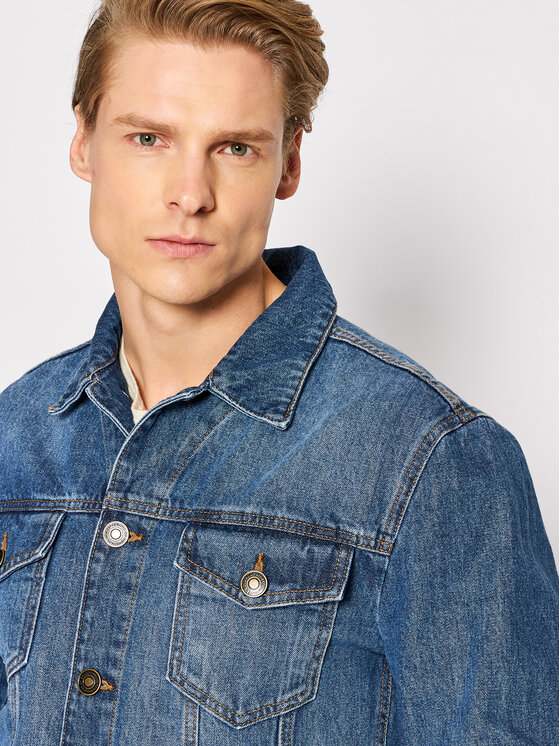 United Colors Of Benetton Veste en jean 2AW753GV8 Bleu marine Regular Fit