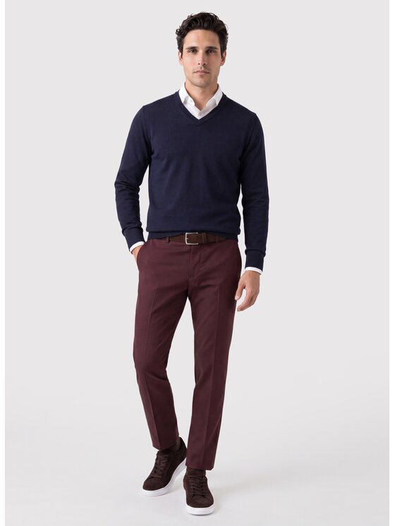 Pako Lorente Pako Lorente Sweter P26WP-2X-008 Granatowy Straight Fit