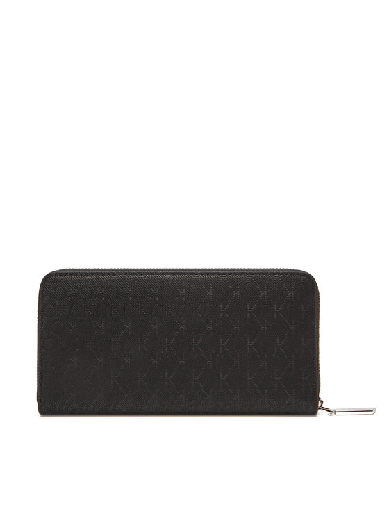 Calvin Klein Calvin Klein Didelė Moteriška Piniginė Ck Must Aop Large Zip Around LV04F1073G Juoda