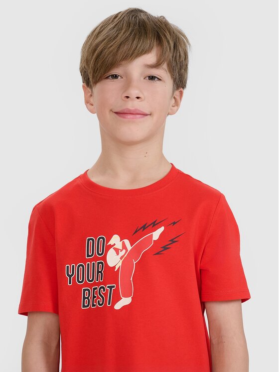 4F 4F T-shirt 4FJRSS25TTSHM2643-62S Rosso Regular Fit