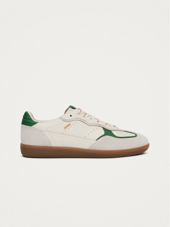 Sneakersy, rozmiar 38, Białe, Tb.490 Rife Grain White Grass Green Leather Sneakers