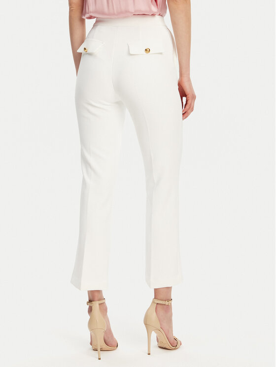 Elisabetta Franchi Elisabetta Franchi Hlače iz tkanine PA-089-51E2-V290 Bela Regular Fit