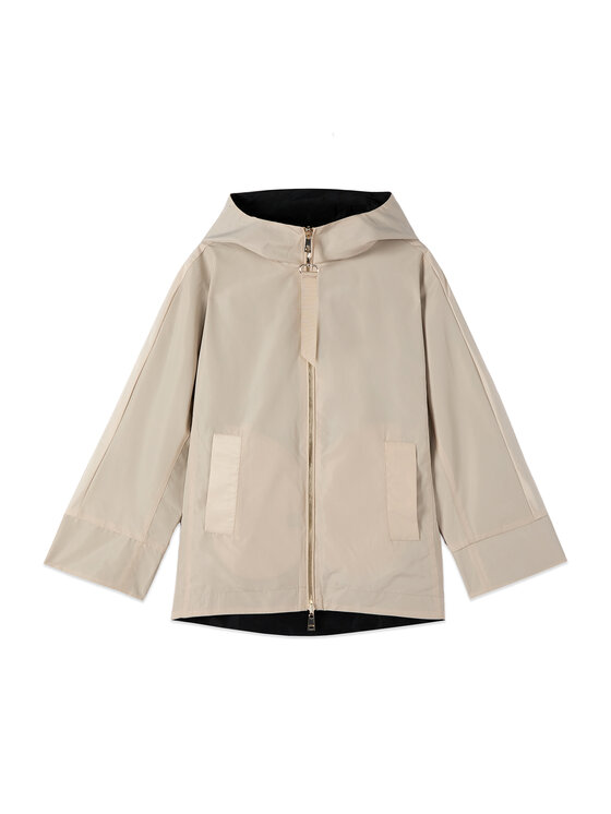 Oltre Oltre Płaszcz zimowy 0004J000150N0S1 Kremowy Baggy Fit