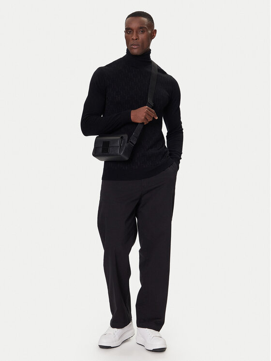 KARL LAGERFELD KARL LAGERFELD Bluză cu gât 655019 554303 Negru Regular Fit