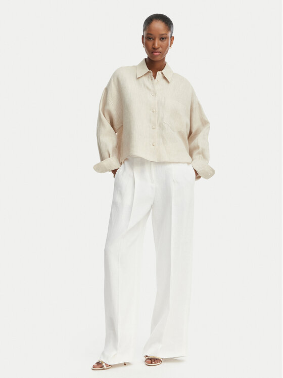 BOSS BOSS Stoffhose Tiana 50557443 Weiß Relaxed Fit