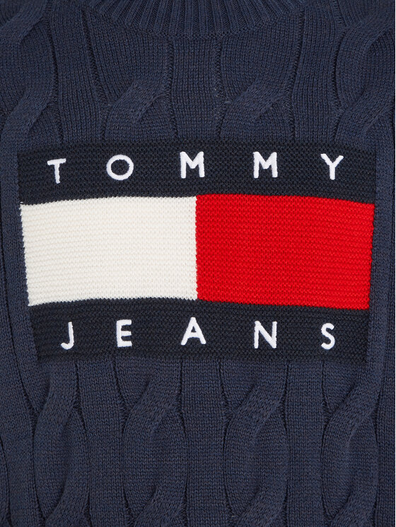 Tommy Jeans Tommy Jeans Sweater Flag DM0DM17762 Sötétkék Relaxed Fit