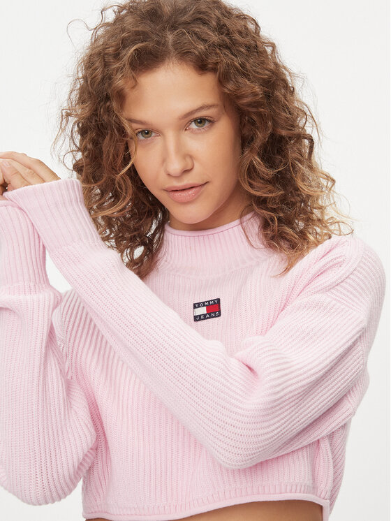 Tommy Jeans Tommy Jeans Sweater Badge DW0DW16519 Rózsaszín Regular Fit