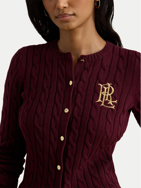 LAUREN RALPH LAUREN LAUREN RALPH LAUREN Kardigan 200932225014 Bordowy Regular Fit