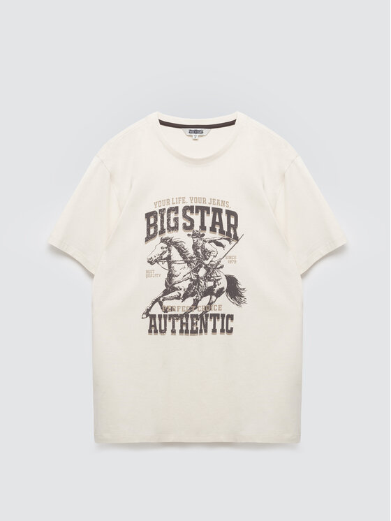BIG STAR BIG STAR T-Shirt PATTER Kremowy Comfort Fit