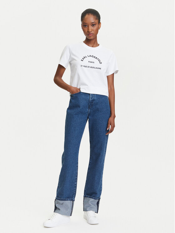 KARL LAGERFELD KARL LAGERFELD T-krekls A3W17105 Balts Regular Fit