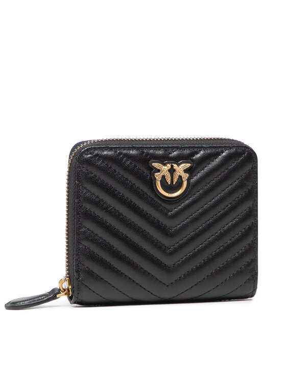 Duży Portfel Damski PINKO, Czarny, Taylor Wallet Zip Around M V Qui PE 22 PLTT 1P22P1 Y7SQ