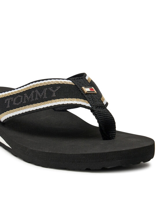 Tommy Hilfiger Tommy Hilfiger Zehentrenner Im Hilfiger Beach Sandal FW0FW08015 Schwarz