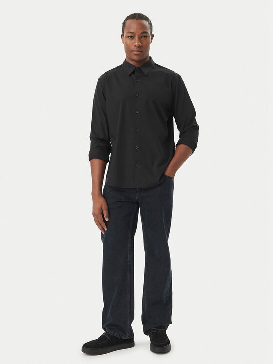 Calvin Klein Calvin Klein Cămașă Supima LV04LH105G Negru Regular Fit